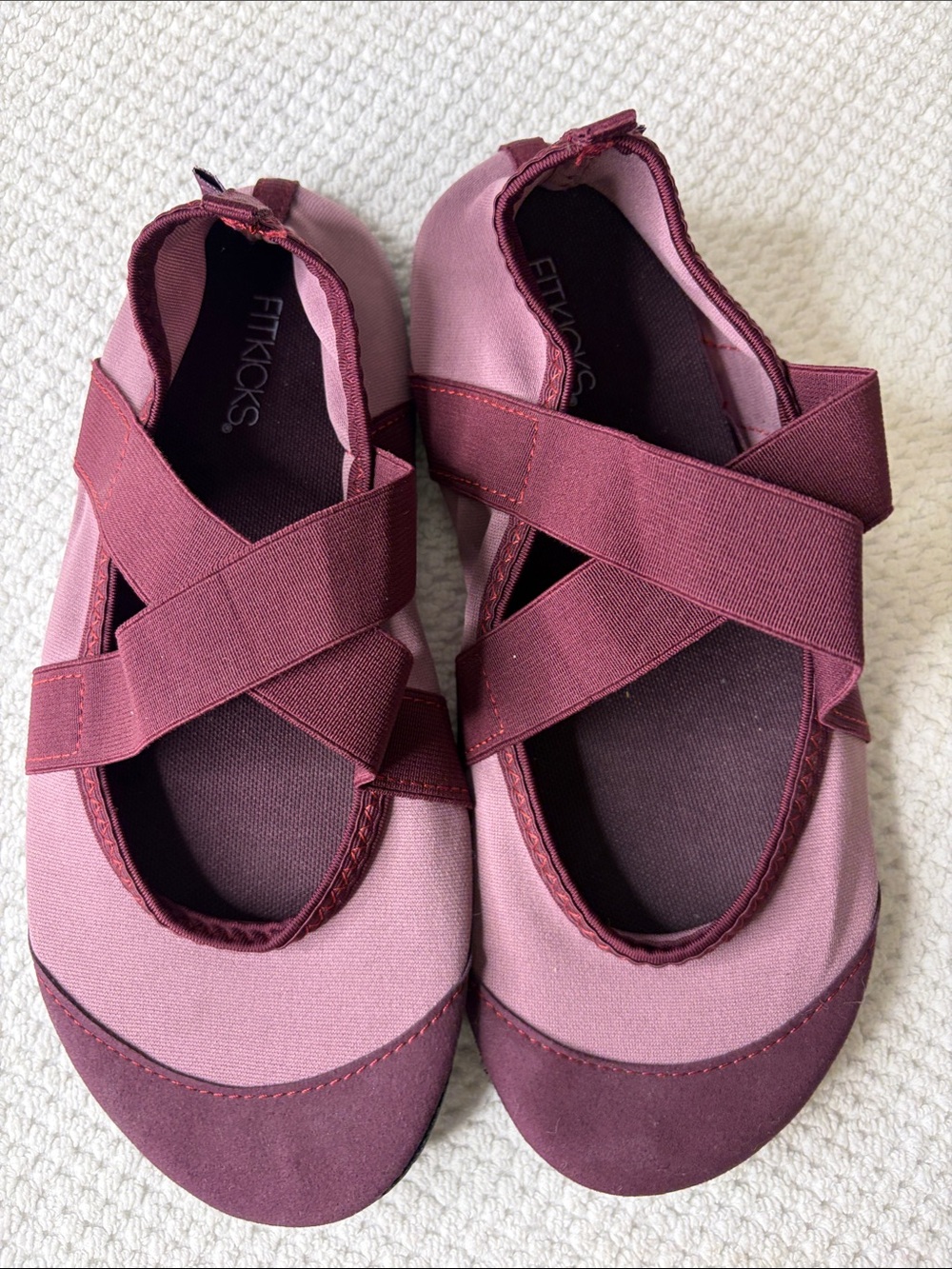 FITKICKS Crossovers Foldable Active Lifestyle Water Shoes Mauve Burgundy Size L